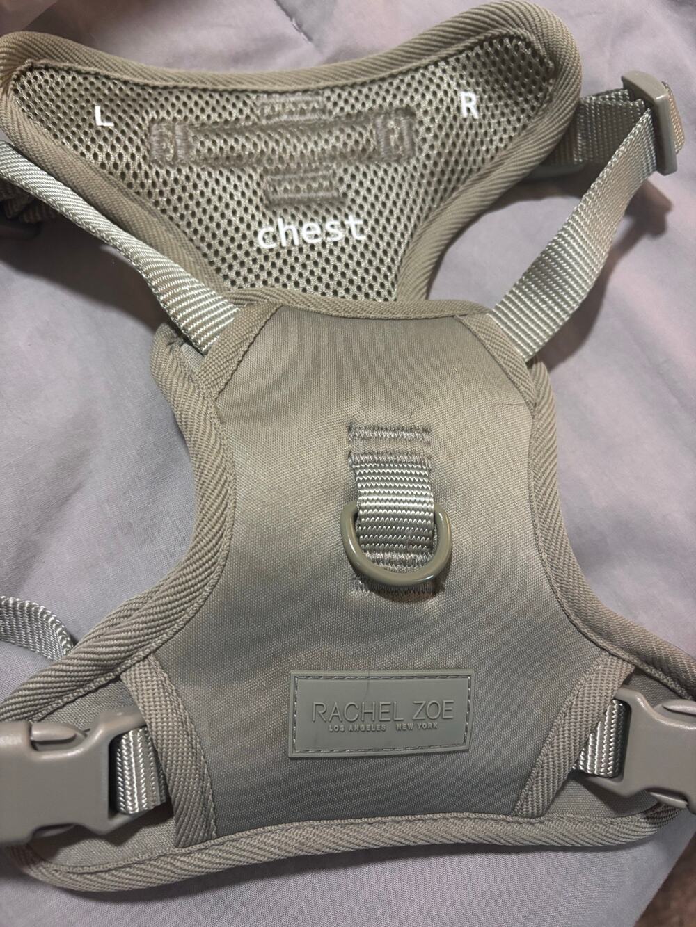 Rachel Zoe mint green dog harness with matching leash